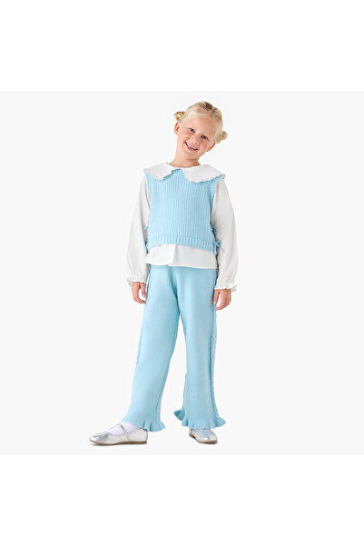 Juniors Textured Twofer Top and Pants Set