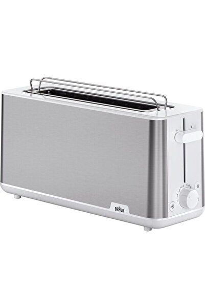 Braun Long Slot Toaster PurShine HT 1610 WH (stainless steel/white, 1,030 watts, for 2 slices of toast)
