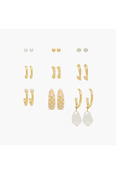 Lifestyle عبوة من 9 أقراط معدنية متنوعة بمشبك خلفي