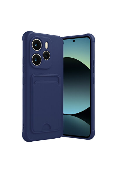 AKSEFİZZ Redmi Note 14 4G Uyumlu Kılıf Kartlıklı Kartvizitli İnce Tasarımlı R...