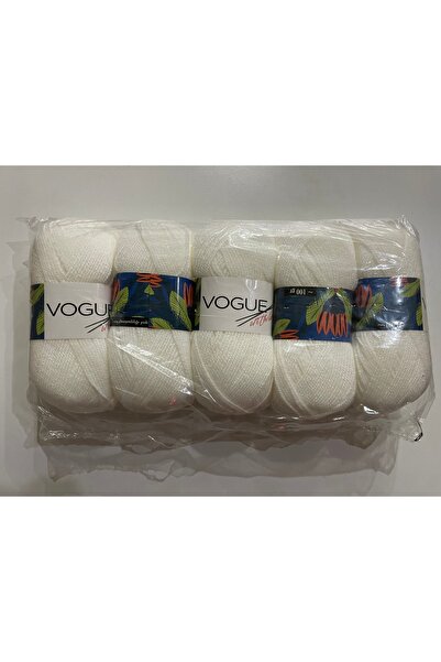 Vogue Beyaz örgü ipi 5 adet