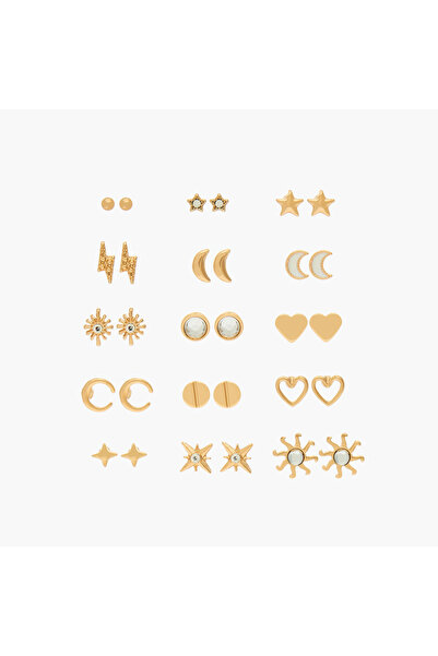 Lifestyle عبوة من 15 قرطًا معدنيًا مرصعًا بمشبك خلفي