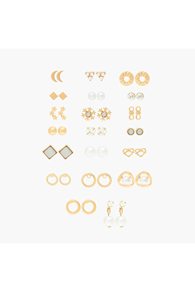 Lifestyle Pack of 20 Assorted Stud Earrings with Pushback Closure