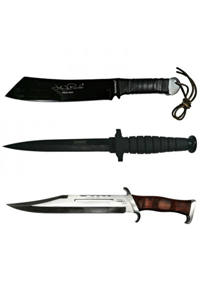 OEM Set de cuțite de vânătoare cu trei cuțite, Rambo Collector's Edition, oțel, multicolor