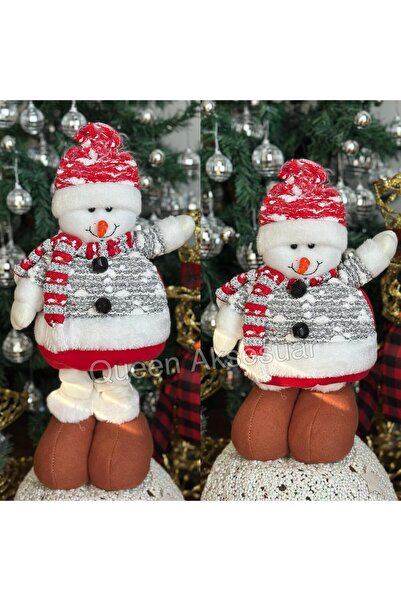 QUEEN AKSESUAR Cute Christmas Decoration Snowman with Extended Legs 30cm 45cm Ornament