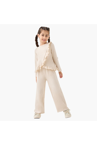 Juniors Ruffled T-shirt and Pants Set