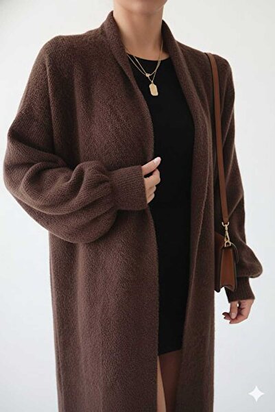 KARSEL Long Loose Bearded Knitwear Cardigan