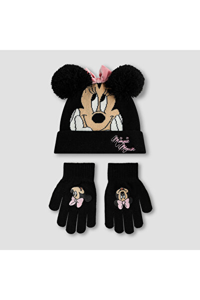 Juniors Disney Winter Beanie and Gloves with Minnie Mouse Print