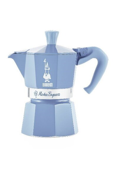 Bialetti Moka Express 3tz Coffee maker set + almond coffee 250 g Blue