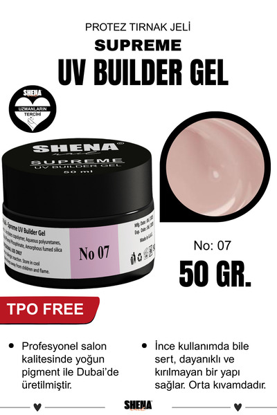 Shena Supreme Protez Tırnak Jeli No: 07 Uv/Led Builder Gel 50 Gr. From Dubai ...