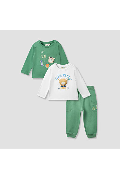 Juniors 3-Piece Printed T-shirt and Jogger Set