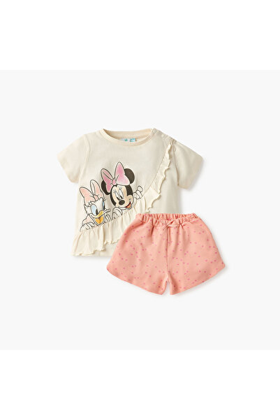 Disney Minnie Mouse and Daisy Duck Print T-shirt and Shorts Set