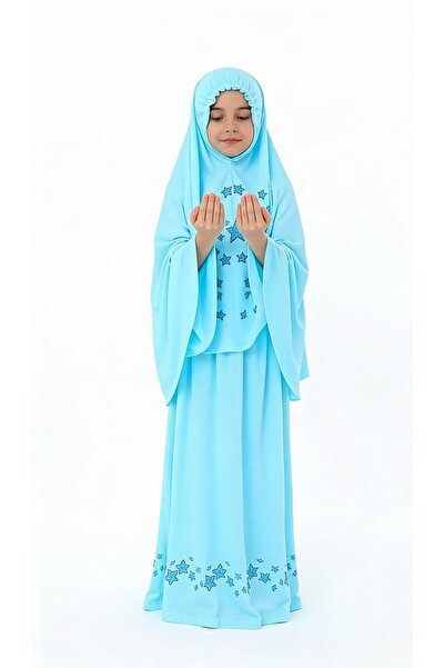 OULABİMİR Girl's Star Hijab Prayer Set, Children's Prayer Set