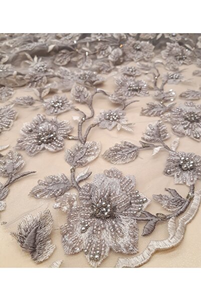 Safir Kumaş Kesip Motif Aplik Çıkarmalık Top Sonu 1 Metre İşlemeli Taşlı Dantel