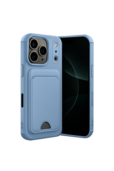 NewFace iPhone 17 Pro Max Kelvin Silicone with Business Card Holder - Blue