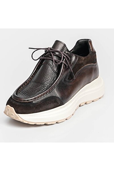 TETRİ K525 Juno Model Genuine Leather Handmade Men's Brown Casual Shoes