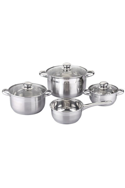 Michelino Michelino cookware set, 7 pieces, stainless steel, induction, silver