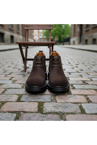 USLU STORE Hakiki Süet Deri Erkek Siyah Bot Kaydırmaz Taban