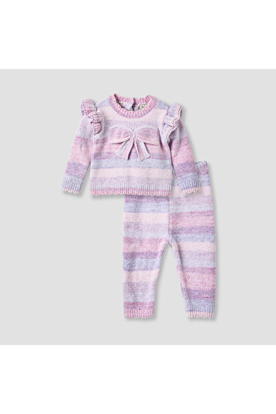 Juniors Bow Accent Sweater and Pants Set