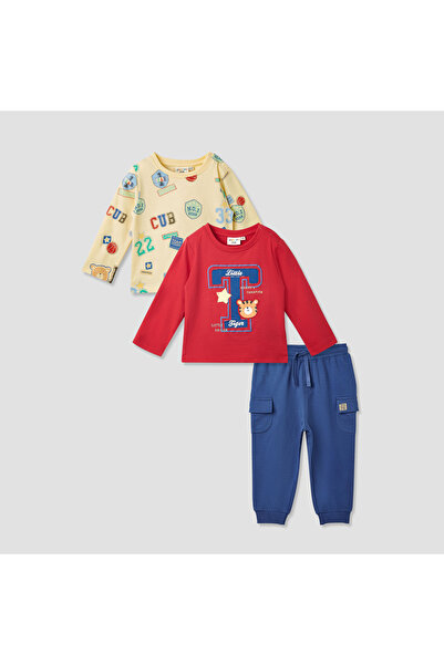 Juniors 3-Piece Printed T-shirt and Jogger Set