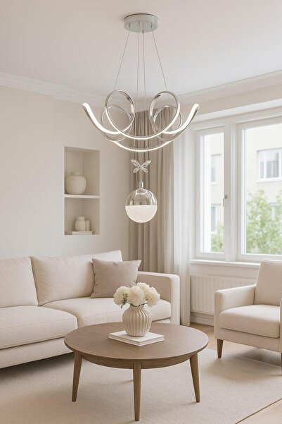 FERLUCE AVİZE LEDLİ AVİZE LEYLAK BÜYÜK 1 TOP KROM