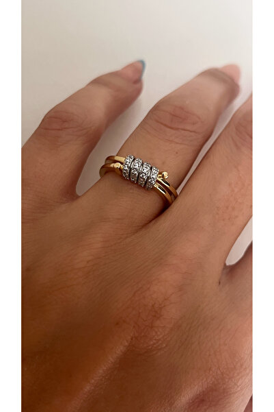 NAİFTAKIAKSESUAR Women's Knot Model 2 Color Steel Ring