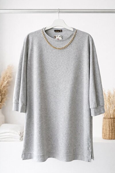 Naz KADIN BÜYÜK BEDEN KOLYE DETAYLI TUNİK