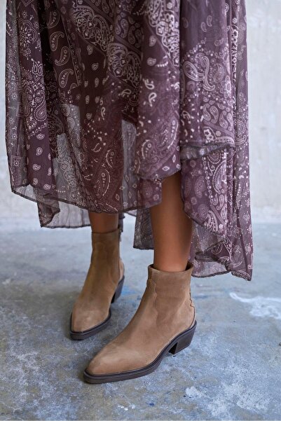 PELİN'İN AYAKKABILARI BELİNS KUM SÜET KOVBOY BOT