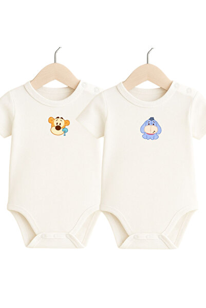 babytex 100% Cotton 2-Piece Bodysuit with Snap Fasteners on the Shoulders & B...