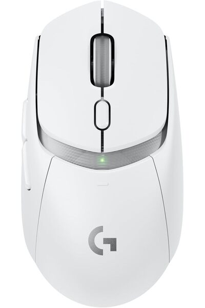 logitech ماوس الألعاب اللاسلكي G309 Lightspeed، خفيف الوزن، مزود بمفاتيح LIGHTFORCE الهجينة - أبيض