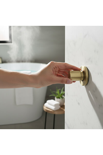 İSAOĞLU YAPI Mat Gold Ankastre Stop Walf Fırçalanmış Altın Ankastre Taharet M...