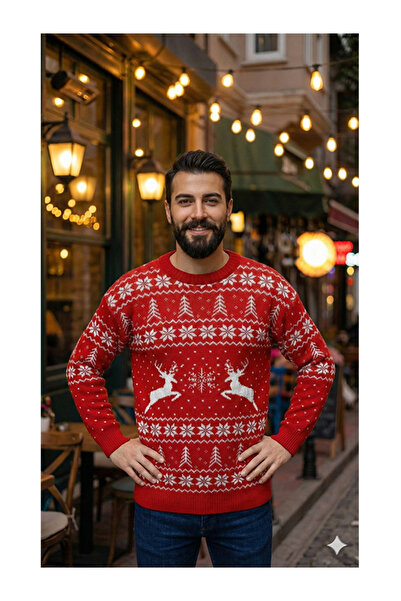 Namaste Vintage New Year Themed Unisex Crew Neck Sweater (New Year Pattern)