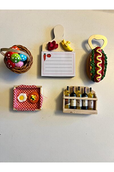 Airbrush Tattoo 5 Adet Birden Magnetli Mini Buz dolabı Süsü ve Oyuncak