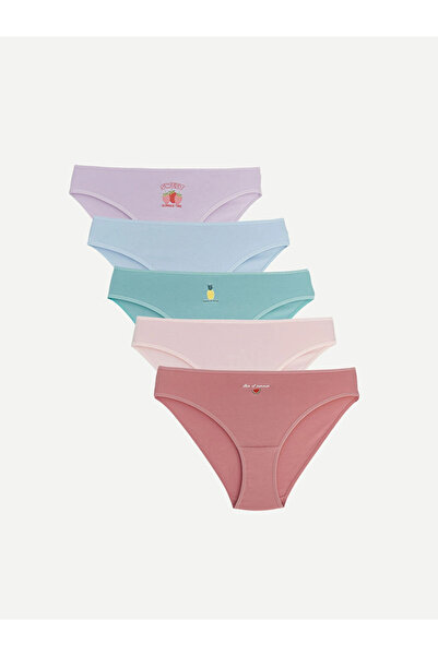 LC Waikiki ملابس داخلية بيكيني LCW Young Pink مطبوع مكونة من 5 قطع