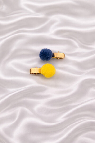 Serra FB sarı lacivert Ponpon toka 2’li