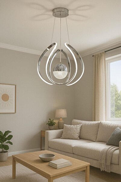 FERLUCE AVİZE LEDLİ AVİZE AHTAPOT BÜYÜK 1 TOP KROM