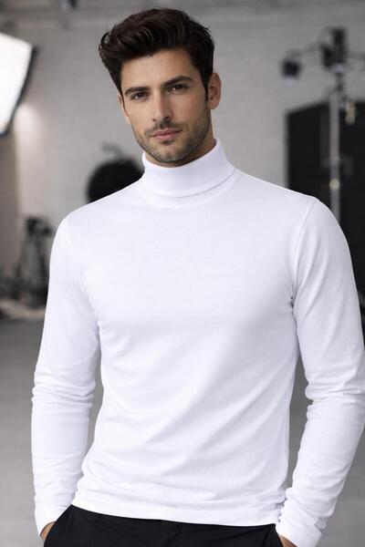 Masimar High Neck Men's Knitwear Combed Cotton Wide Fit