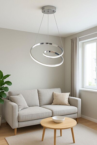 FERLUCE AVİZE LEDLİ AVİZE KAOS 2 Lİ KÜÇÜK KROM
