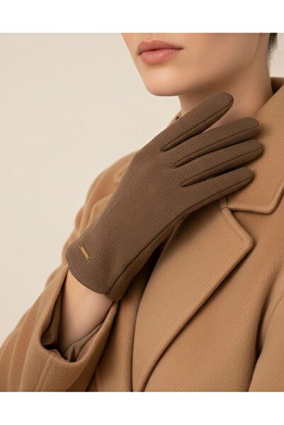 Şirin Giyim Aksesuar Kaşe Eldiven Kadın - Kışlık Lüks Metal Fashion Detay Telefon Dokunmatikli