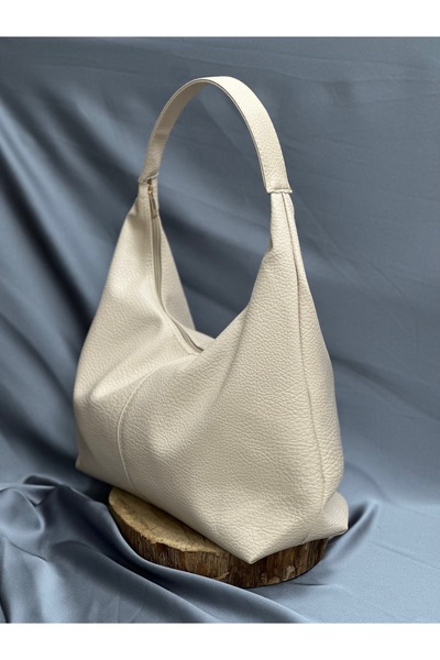 BENAHOLL Women's Bag Reva Front Stitching Detail Large Size Casual Soft Textured Shoulder Bag-Dn108 Stone