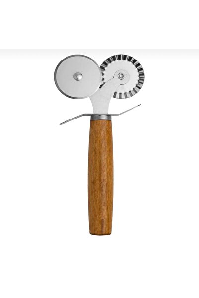 Genel Markalar Çift Başlı Hamur Kesici Pizza Ruleti Börek Kesme Bıçağı Bambu ...