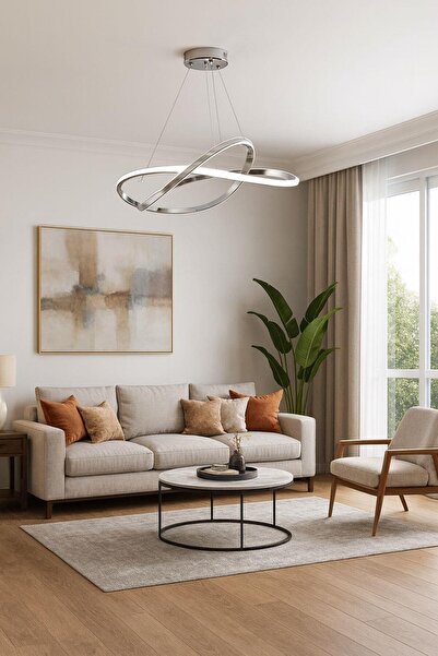 FERLUCE AVİZE LEDLİ AVİZE KAR ÇİÇEĞİ BÜYÜK KROM