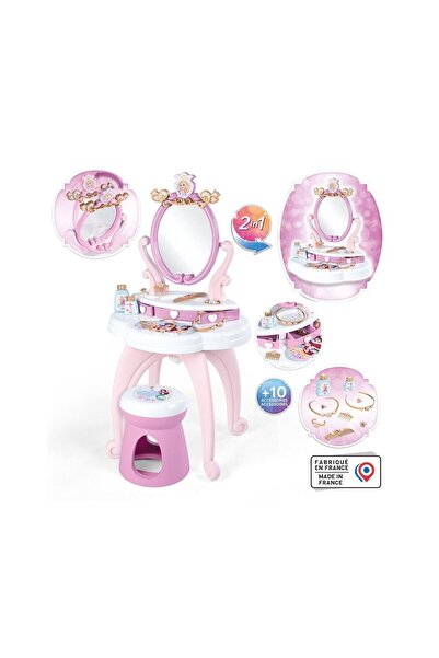 Nilly Toys 7600320250 طاولة تجميل أميرات ديزني 2 في 1 من سموبي، مجموعة ألعاب