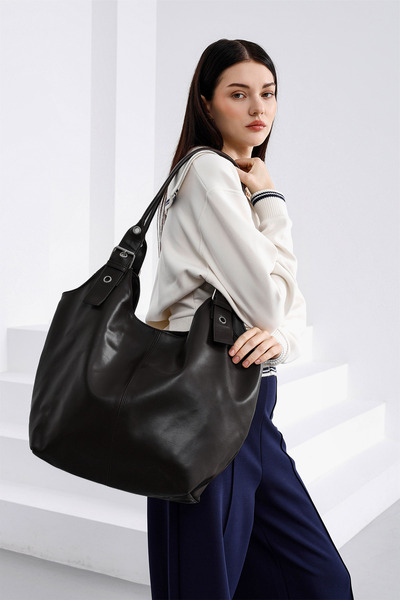 Shule Bags Sardine Maxi Shoulder Bag Brown