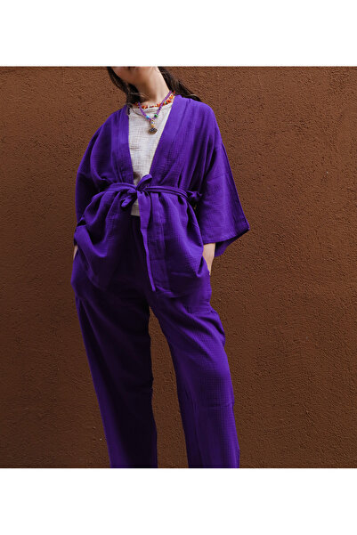 Su Koleksiyon Meli̇s Muslin Kimono Pants / Purple