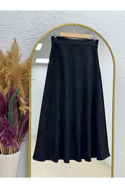 MİHRA STORE Gönül Süet Etek MT.001-BN4272 Siyah