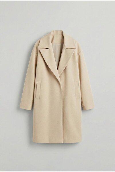 ablukaonline Men's Oversized Italian Cashmere Coat Light Beige