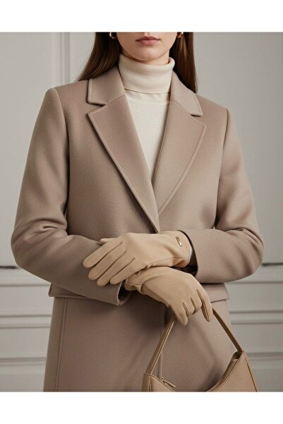 Şirin Giyim Aksesuar Kaşe Eldiven Kadın - Kışlık Lüks Metal Fashion Detay Telefon Dokunmatikli