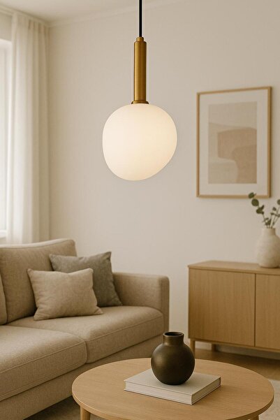 FERLUCE AVİZE CAMLI AVİZE 8029-1 OPAL BEYAZ - 230MM