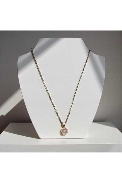 KUŞ TÜYÜ STORE Pembe Kuvars Doğal Taşlı Kolye - Şık Tasarım